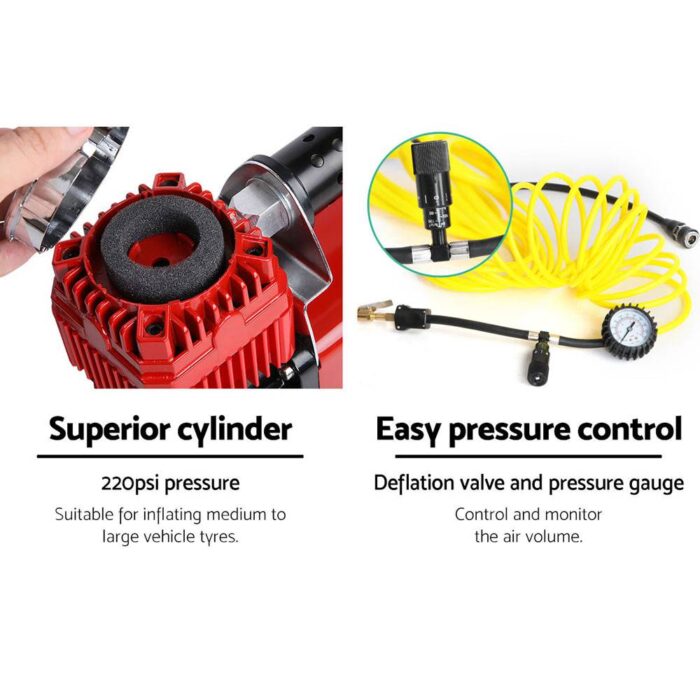 Giantz Air Compressor 12V 4x4 Tyre 320L/min Deflator Inflator Car Truck Portable - Image 5