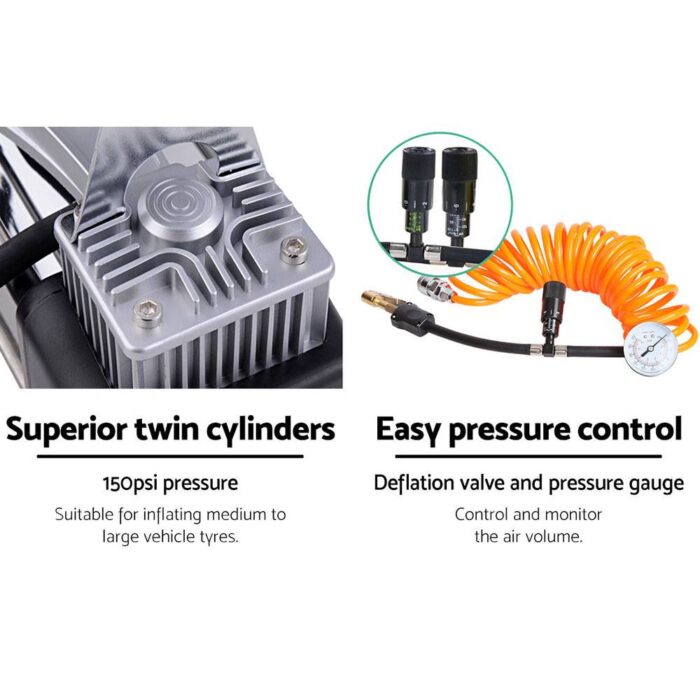 Giantz Air Compressor 12V 4x4 Tyre 85L/min Deflator Inflator Car Truck Portable - Image 6