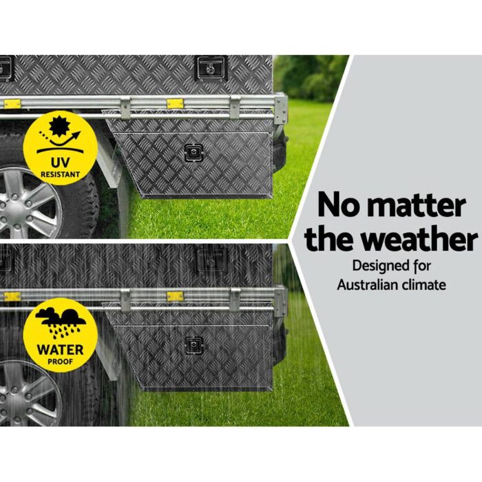 Giantz Aluminium Ute Tool Box Pair of Toolbox Tray Vehicle Storage Lock - Image 5