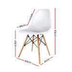 Artiss Set of 4 Retro Beech Wood Dining Chair - White - Image 3
