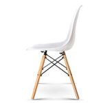 Artiss Set of 4 Retro Beech Wood Dining Chair - White - Image 6