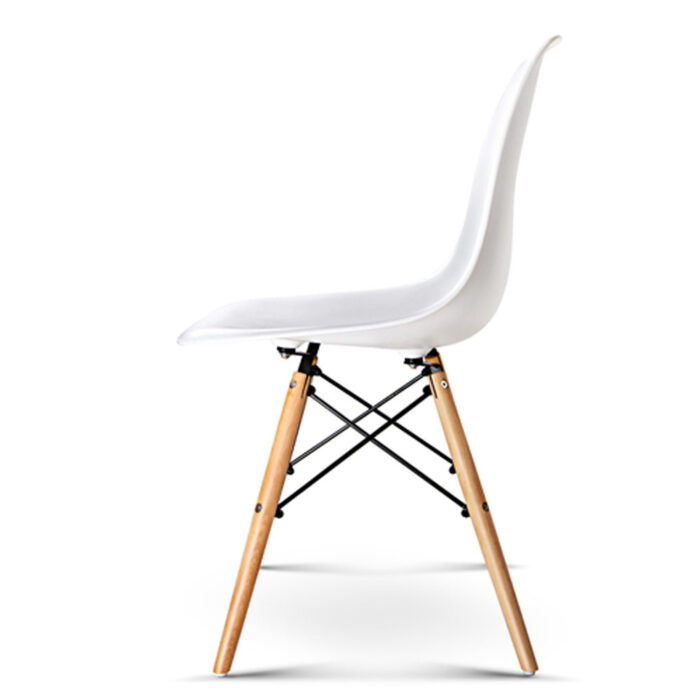 Artiss Set of 4 Retro Beech Wood Dining Chair - White - Image 6