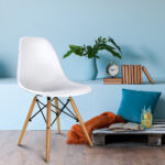 Artiss Set of 4 Retro Beech Wood Dining Chair - White - Image 7
