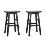 Artiss Bar Stools Kitchen Counter Stools Wooden Chairs Black x2 - Image 7
