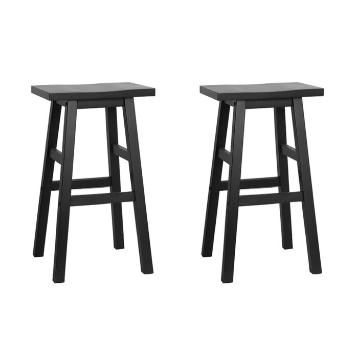 Artiss Bar Stools Kitchen Counter Stools Wooden Chairs Black x2 - Image 7