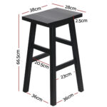 Artiss Bar Stools Kitchen Counter Stools Wooden Chairs Black x2 - Image 6