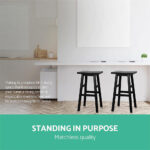 Artiss Bar Stools Kitchen Counter Stools Wooden Chairs Black x2 - Image 4