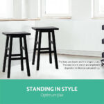 Artiss Bar Stools Kitchen Counter Stools Wooden Chairs Black x2 - Image 3