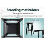 Artiss Bar Stools Kitchen Counter Stools Wooden Chairs Black x2 - Image 2