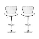 Artiss 2x Bar Stools Gas Lift Leather Seat White - Image 4
