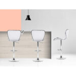 Artiss 2x Bar Stools Gas Lift Leather Seat White - Image 5