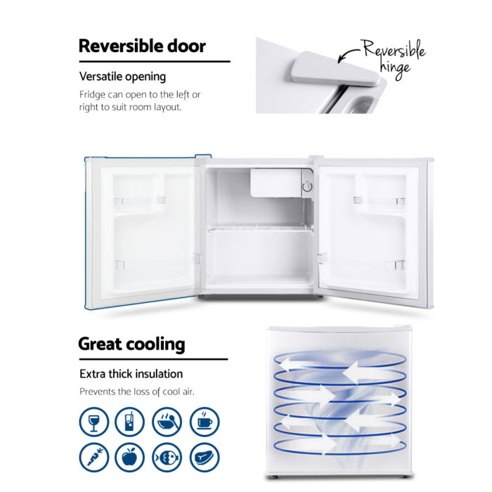 Devanti 48L Bar Fridge White - Image 6