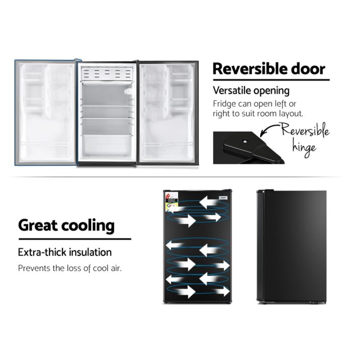 Devanti 122L Bar Fridge - Black - Image 6