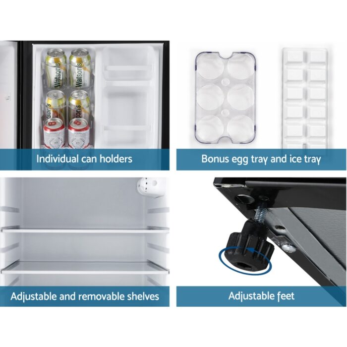 Devanti 122L Bar Fridge - Black - Image 7