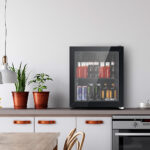 Devanti 46L Bar Fridge Glass Door w/Light Black