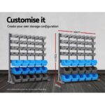 Giantz 47 Storage Bin Rack Wall Mounted Steel Stand - Image 3