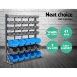 Giantz 47 Storage Bin Rack Wall Mounted Steel Stand - Image 4