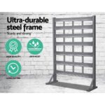 Giantz 47 Storage Bin Rack Wall Mounted Steel Stand - Image 5