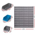 Giantz 48 Storage Bin Rack Wall Mounted Steel Board - Image 3