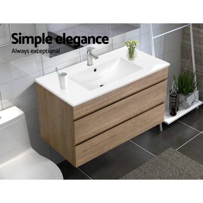 Cefito Vanity Unit 915mm with Basin Oak - Image 5