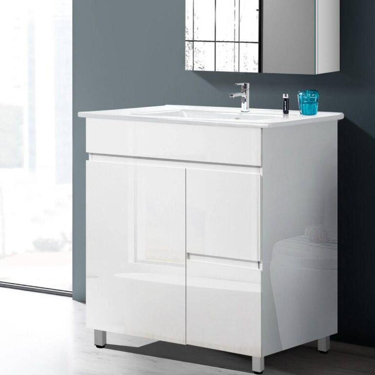 Cefito High Gloss 765mm Bathroom Vanity Unit with Storage