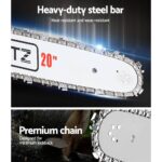 GIANTZ 52CC Petrol Commercial Chainsaw Chain Saw Bar E-Start Black - Image 5