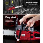 GIANTZ 52CC Petrol Commercial Chainsaw Chain Saw Bar E-Start Black - Image 7