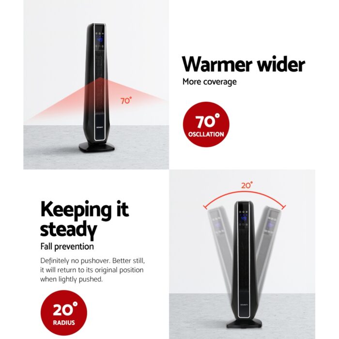Devanti Electric Ceramic Tower Heater 2400W - Image 7