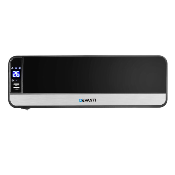 Devanti 2000W Wall Mounted Panel Heater - Black - Image 2