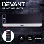 Devanti 2000W Wall Mounted Panel Heater - Black - Image 4