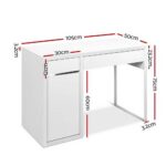 Artiss Computer Desk Drawer Cabinet White - Image 3