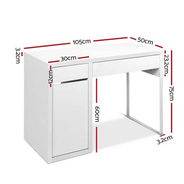 Artiss Computer Desk Drawer Cabinet White - Image 3