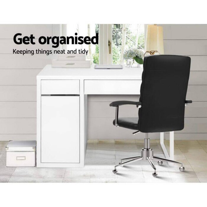 Artiss Computer Desk Drawer Cabinet White - Image 5