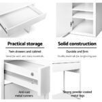 Artiss Computer Desk Drawer Cabinet White - Image 7