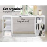 Artiss Computer Desk Bookshelf White 150CM - Image 4