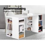 Artiss Computer Desk Bookshelf White 150CM - Image 6
