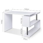 Artiss Computer Desk L-Shape Bookshelf White - Image 3