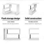 Artiss Computer Desk L-Shape Bookshelf White - Image 6