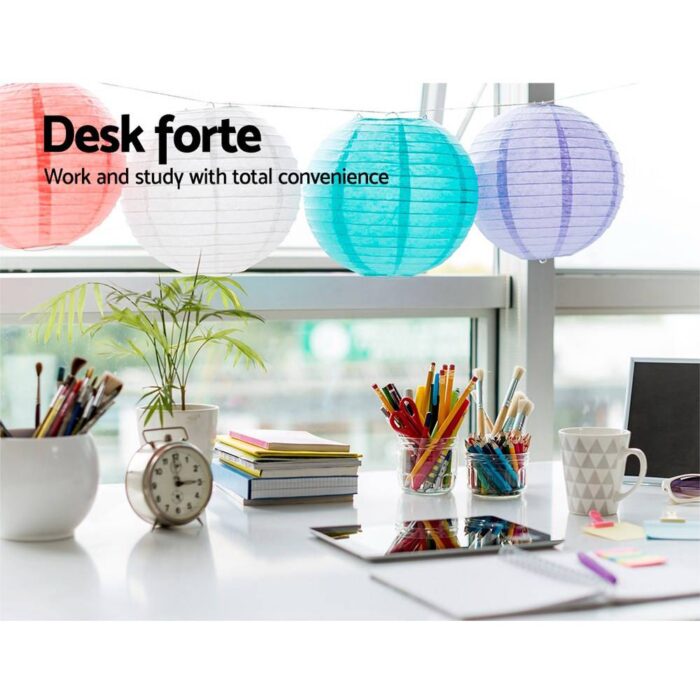 Artiss Computer Desk L-Shape Bookshelf White - Image 7