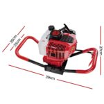 Giantz 66CC Post Hole Digger Motor Only Petrol Engine Red - Image 3