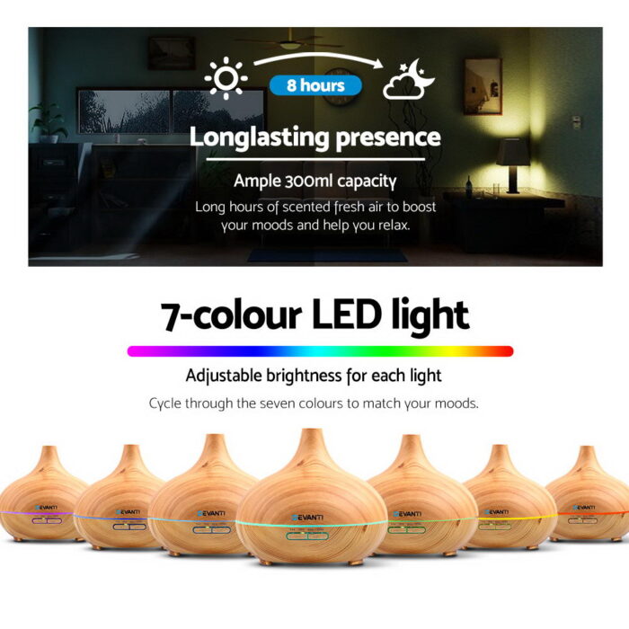 Devanti Aroma Diffuser Aromatherapy Humidifier 300ml - Image 5