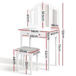 Artiss Dressing Table Stool Mirror Drawer Makeup Jewellery Cabinet Organizer - Image 3