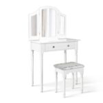 Artiss Dressing Table Stool Mirror Drawer Makeup Jewellery Cabinet Organizer - Image 4