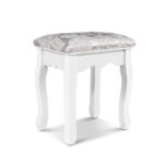 Artiss Dressing Table Stool Velvet White - Image 2