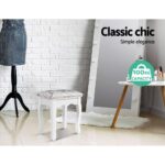 Artiss Dressing Table Stool Velvet White - Image 4
