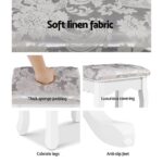 Artiss Dressing Table Stool Velvet White - Image 6