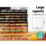 Devanti 10 Trays Food Dehydrator Stainless Steel Tray - Image 5