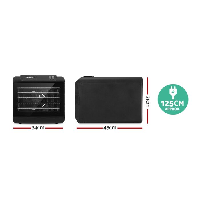 Devanti 6 Trays Food Dehydrator Stainless Steel Tray - Image 3