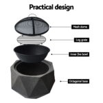 Grillz Outdoor Portable Fire Pit Bowl Wood Burning Patio Oven Heater Fireplace - Image 2
