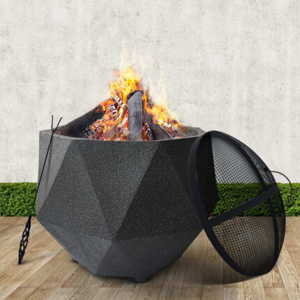 Grillz Outdoor Portable Fire Pit Bowl Wood Burning Patio Oven Heater Fireplace